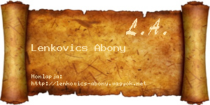 Lenkovics Abony névjegykártya
